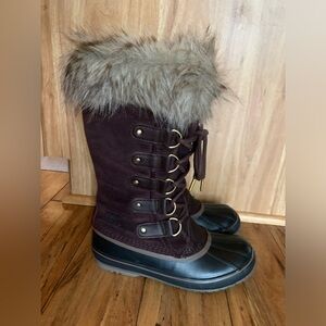 Sorel Womens Joan of Arctic Insulated Waterproof Winter Boots Brown Faux fur